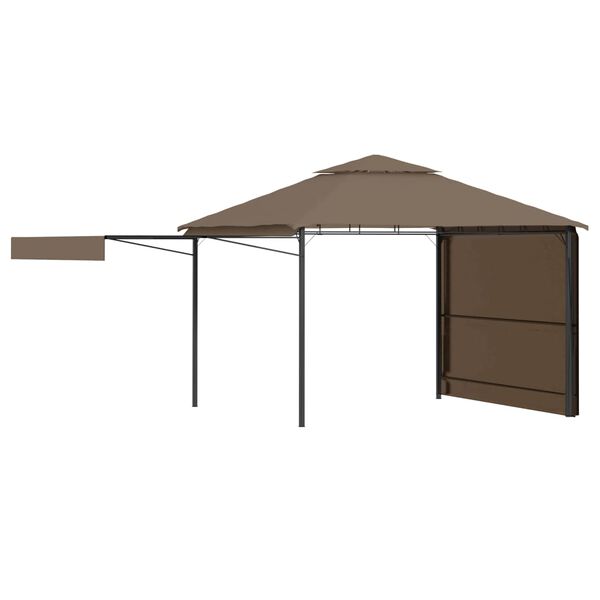 vidaXL Belvédère et double toits étentus 3x3x2,75 m Taupe 180g/m²
