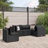 vidaXL Salon de jardin 5 pcs avec coussins Noir R&eacute;sine tress&eacute;e