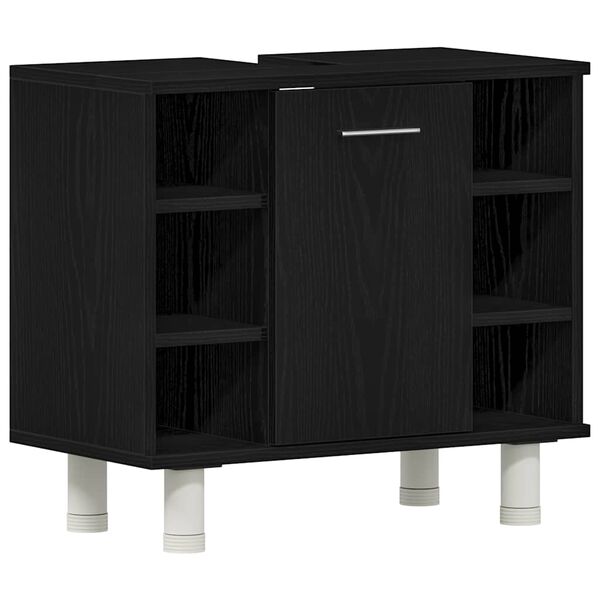 vidaXL Cabinet de salle de bain avec porte Chêne noir 60 x 32 x 54 cm