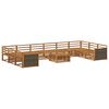 vidaXL Ensembles de canap&eacute;s 11 pc Bois d'Acacia Massif