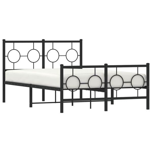 vidaXL Cadre de lit m&eacute;tal sans matelas avec pied de lit noir 120x200cm
