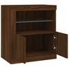 vidaXL Buffet avec lumi&egrave;res LED ch&ecirc;ne marron 60,5x37x67 cm