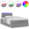 vidaXL Lit ottoman avec matelas gris clair 120x200 cm tissu