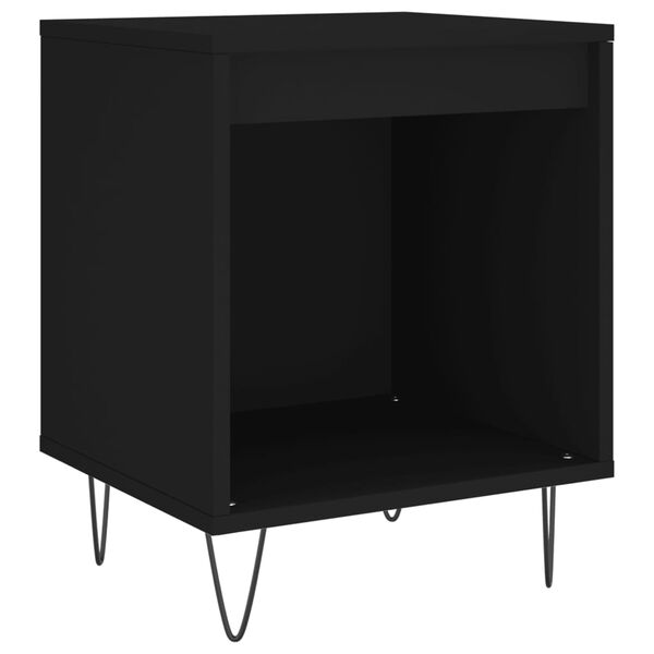 vidaXL Table de chevet Noir 40x35x50 cm Bois d&rsquo;ing&eacute;nierie