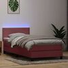 vidaXL Sommier &agrave; lattes de lit avec matelas et LED rose 100x210 cm velours