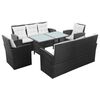 vidaXL Salon de jardin 5 pcs avec coussins R&eacute;sine tress&eacute;e Noir