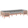 vidaXL Salon de jardin 7 pcs et coussins bois massif sapin de douglas