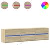 vidaXL Meuble TV mural avec LED ch&ecirc;ne sonoma 180x31x45 cm