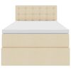vidaXL Lit avec rangement et LED avec matelas Cr&egrave;me 90 x 190 cm tissu