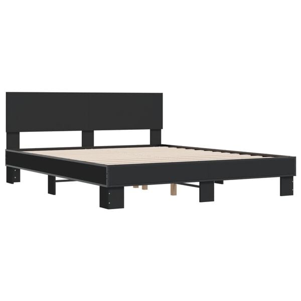vidaXL Cadre de lit sans matelas noir 150x200 cm