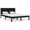 vidaXL Cadre de lit sans matelas noir 140x190 cm bois de pin massif