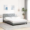 vidaXL Cadre de lit avec LED sans matelas gris clair 140x200 cm tissu