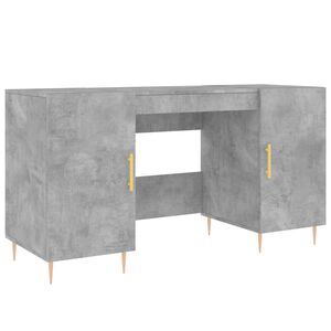 vidaXL Bureau gris b&eacute;ton 140x50x75 cm bois d'ing&eacute;nierie