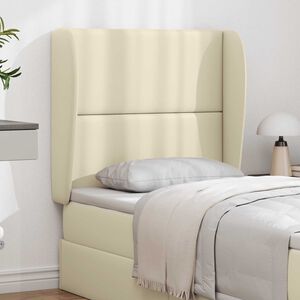 vidaXL Oreille de t&ecirc;te de lit Cr&egrave;me PVC