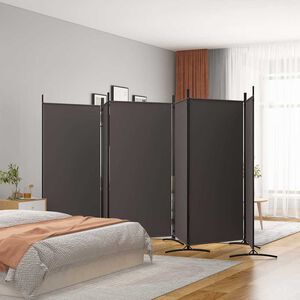vidaXL Cloison de s&eacute;paration 6 panneaux Marron 520x180 cm Tissu