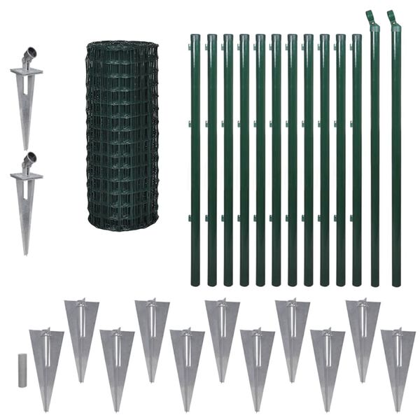vidaXL Cl&ocirc;ture Euro Acier 25 x 1 m Vert