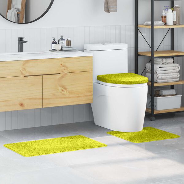 vidaXL Ensemble de tapis de bain antid&eacute;rapants 3 pcs Vert PP