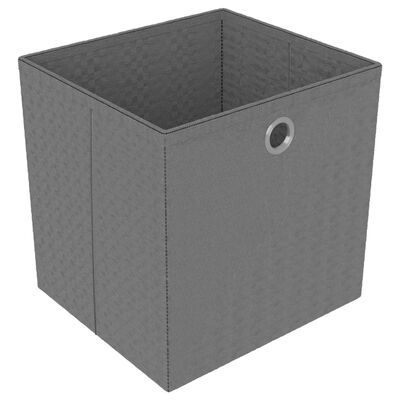 vidaXL Étagère à 4 cubes avec boîtes Gris 69x30x72,5 cm Tissu