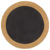 vidaXL Tapis tress&eacute; Noir et naturel 180 cm Jute et coton Rond