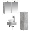 vidaXL Ensemble d'armoire de salle de bain 4 pc Gris b&eacute;ton