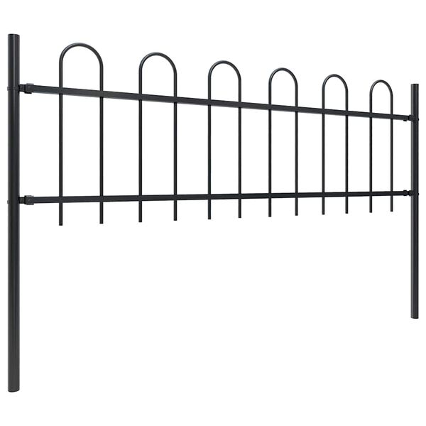 vidaXL Cl&ocirc;ture de jardin avec arceau en acier 1248 x 60 cm Noir