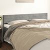 vidaXL T&ecirc;tes de lit 2 pcs Gris clair 90x5x78/88 cm Velours