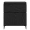 vidaXL Buffet Ch&ecirc;ne noir 60 x 35 x 70 cm Bois d'ing&eacute;nierie et fer