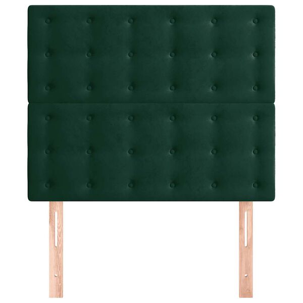 vidaXL T&ecirc;te de lit Vert fonc&eacute; 80x5x118/128 cm Velours