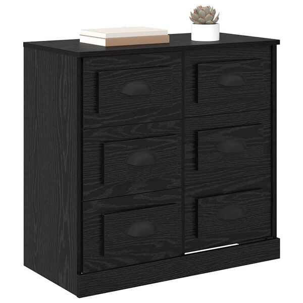vidaXL Buffet Ch&ecirc;ne noir 70 x 35,5 x 67,5 cm Bois d'ing&eacute;nierie