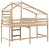 vidaXL Lit superpos&eacute; avec &eacute;chelle et toit sans matelas 90x190 cm