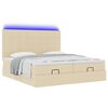 VidaXL Cadre de lit ottoman avec matelas cr&egrave;me 200x200cm tissu