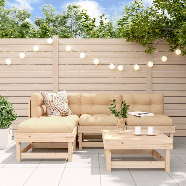 vidaXL Salon de jardin 5 pcs bois massif de pin