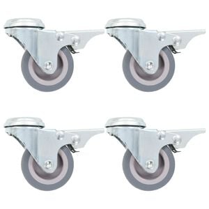 vidaXL 4 pcs Roulettes pivotantes &agrave; trou de boulon &agrave; double frein 50mm