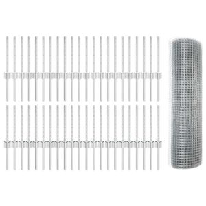 vidaXL Cl&ocirc;ture en fil soud&eacute; avec poteau 100 x 0,4 m Argent&eacute; Maille