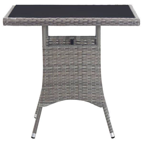 vidaXL Table de jardin gris 80x80x74 cm r&eacute;sine tress&eacute;e