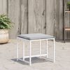 vidaXL Tabourets de jardin avec coussins 4pcs blanc acier et textil&egrave;ne