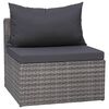 vidaXL Salon de jardin 10 pcs avec coussins R&eacute;sine tress&eacute;e Gris