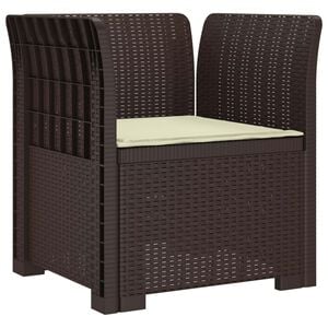 vidaXL Fauteuil 1 place avec coussin look rotin PP Marron