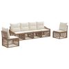 vidaXL Ensemble de canap&eacute; de jardin 6 pcs Beige polyrotin