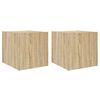 vidaXL Meubles TV muraux lumi&egrave;res LED 2 pcs ch&ecirc;ne sonoma 30,5x35x30 cm