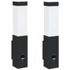 vidaXL Applique Murale Ext&eacute;rieure 2 pcs Noir 10.5 x 6 x 33 cm