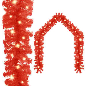 vidaXL Guirlande de No&euml;l avec lumi&egrave;res LED 5 m Rouge
