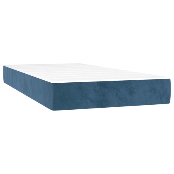 vidaXL Sommier &agrave; lattes de lit avec matelas Bleu fonc&eacute; 90x200 cm
