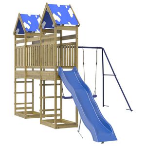 vidaXL Aire de jeux d'ext&eacute;rieur bois de pin impr&eacute;gn&eacute;