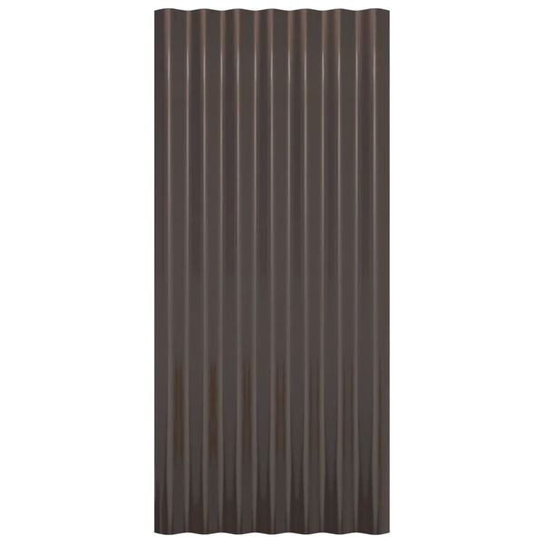 vidaXL Panneaux de toit 12 pcs Acier galvanis&eacute; Marron 80x36 cm
