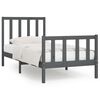 vidaXL Cadre de lit Gris Bois massif 100x200 cm