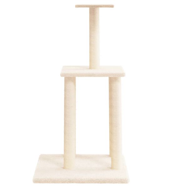 vidaXL Arbre &agrave; chat avec griffoirs en sisal cr&egrave;me 85,5 cm