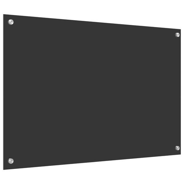 vidaXL Protection de cuisine Gris fonc&eacute; 90 x 60 cm verre tremp&eacute;