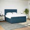 vidaXL Sommier &agrave; lattes de lit et matelas Bleu fonc&eacute; 200x200cm Velours