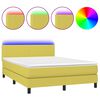 vidaXL Sommier &agrave; lattes de lit avec matelas LED Vert 140x190 cm Tissu